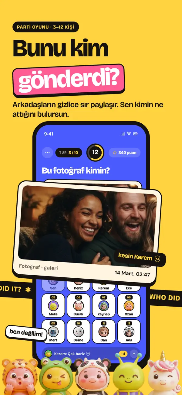 Bunu kim gönderdi: 12 arkadaşın bir fotoğrafın kime ait olduğuna oy verdiği tur